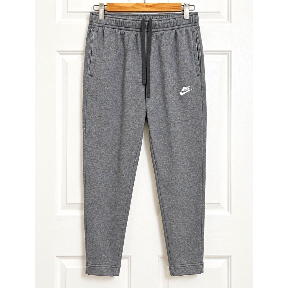 Nike Men’s Gray Fleece Jogger Pants S Drawstring Pockets Tapered BV2707-071